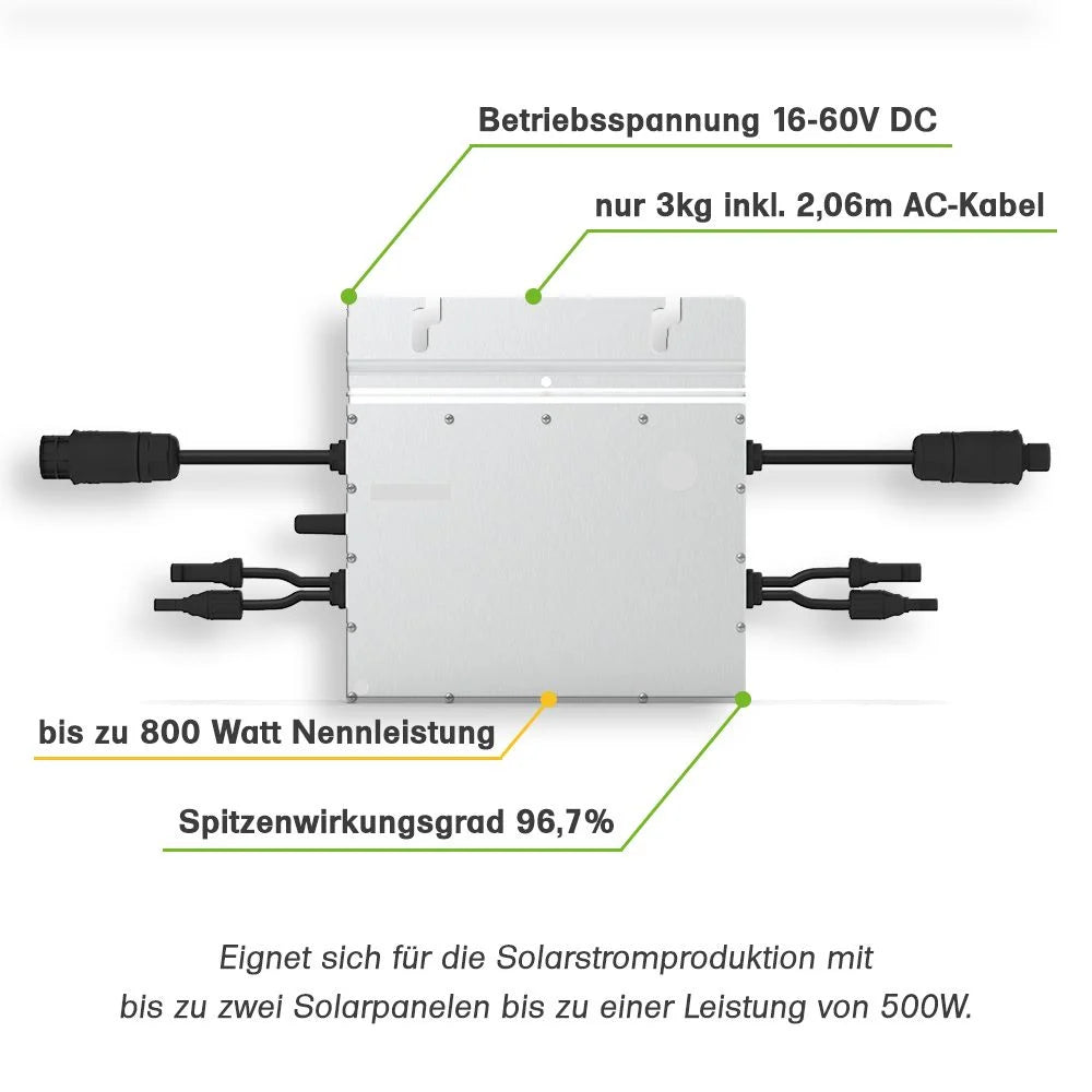 Hoymiles HM-800 mit DTU-WLite Microinverter Modulwechselrichter Überwachungseinheit