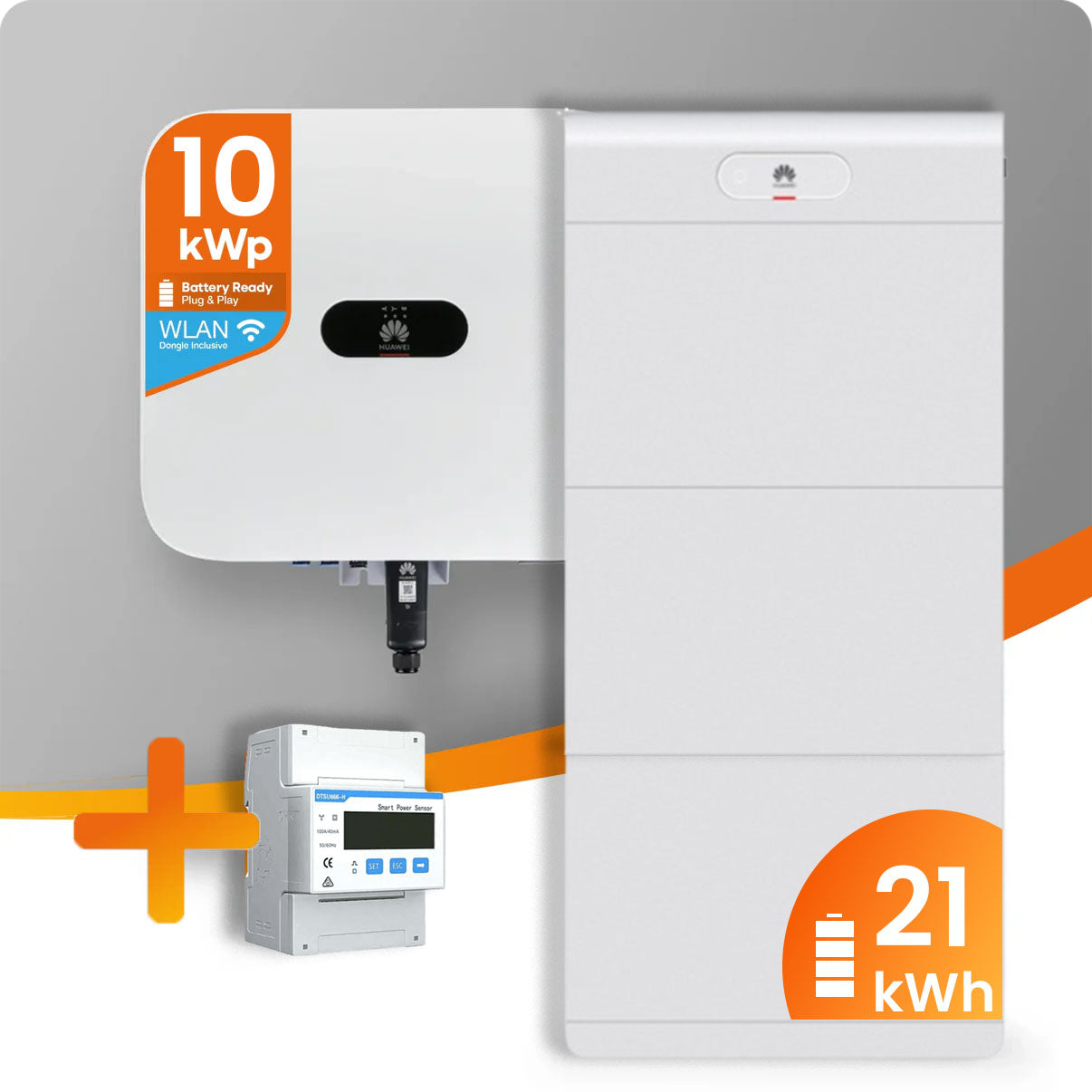 Huawei PV-Paket mit 10kW Hybrid-Wechselrichter und 21kW Speicher inklusive Smart Meter