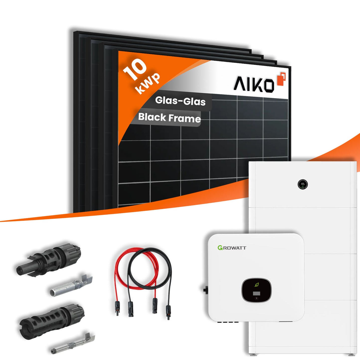 PV Komplettset 10 kWp - 22x Aiko 470Wp & Growatt MOD 10KTL mit Speicheroption