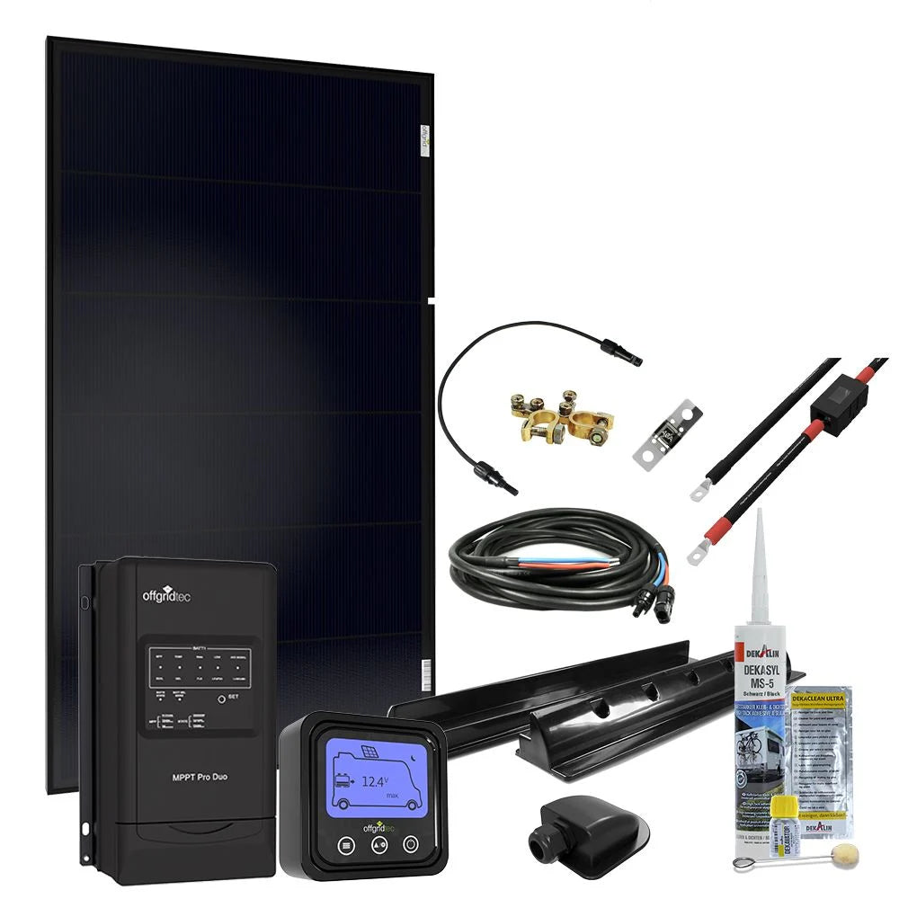 MobileBlack M 100W Wohnmobil Solaranlage 30A MPPT DUO Laderegler OLP PERC Solarmodul