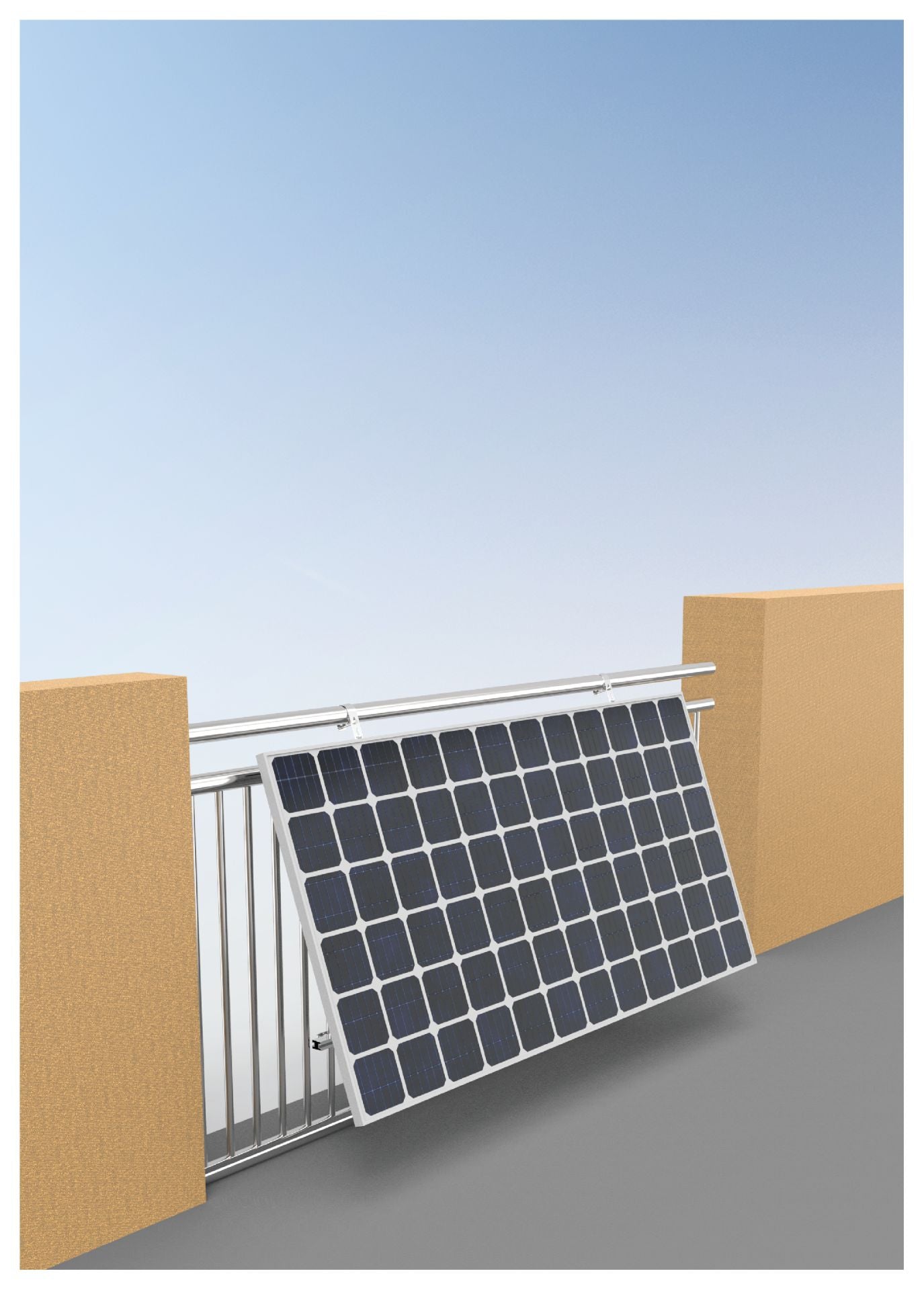 Montageset Balkonkraftwerk Geländer (1 Modul)