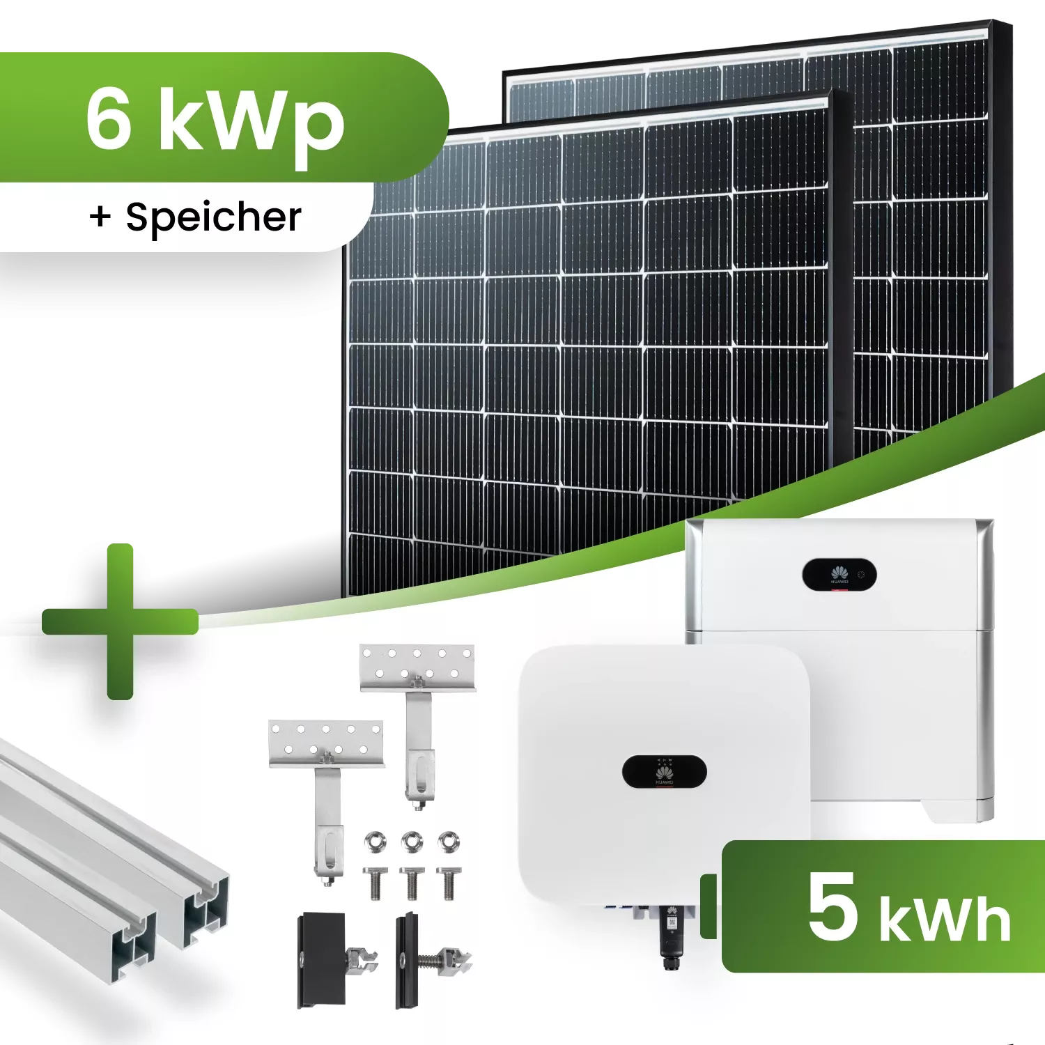 Solaranlage 5KW Komplettpaket PV Wechselrichter Growatt Hybrid 3