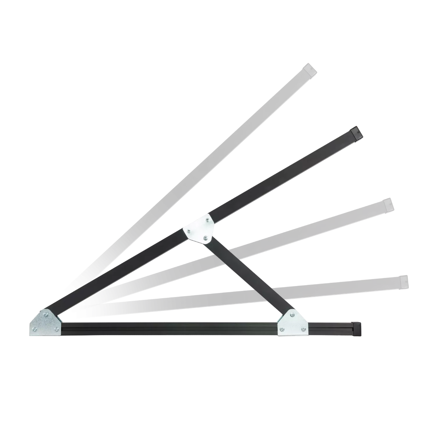 SCHWARZES Flachdach- und Wand Montageset für 2 Module senkrechte Montage Photovoltaik Balkonkraftwerk Aufständerungsdreiecke - 30mm Modulrahmenhöhe