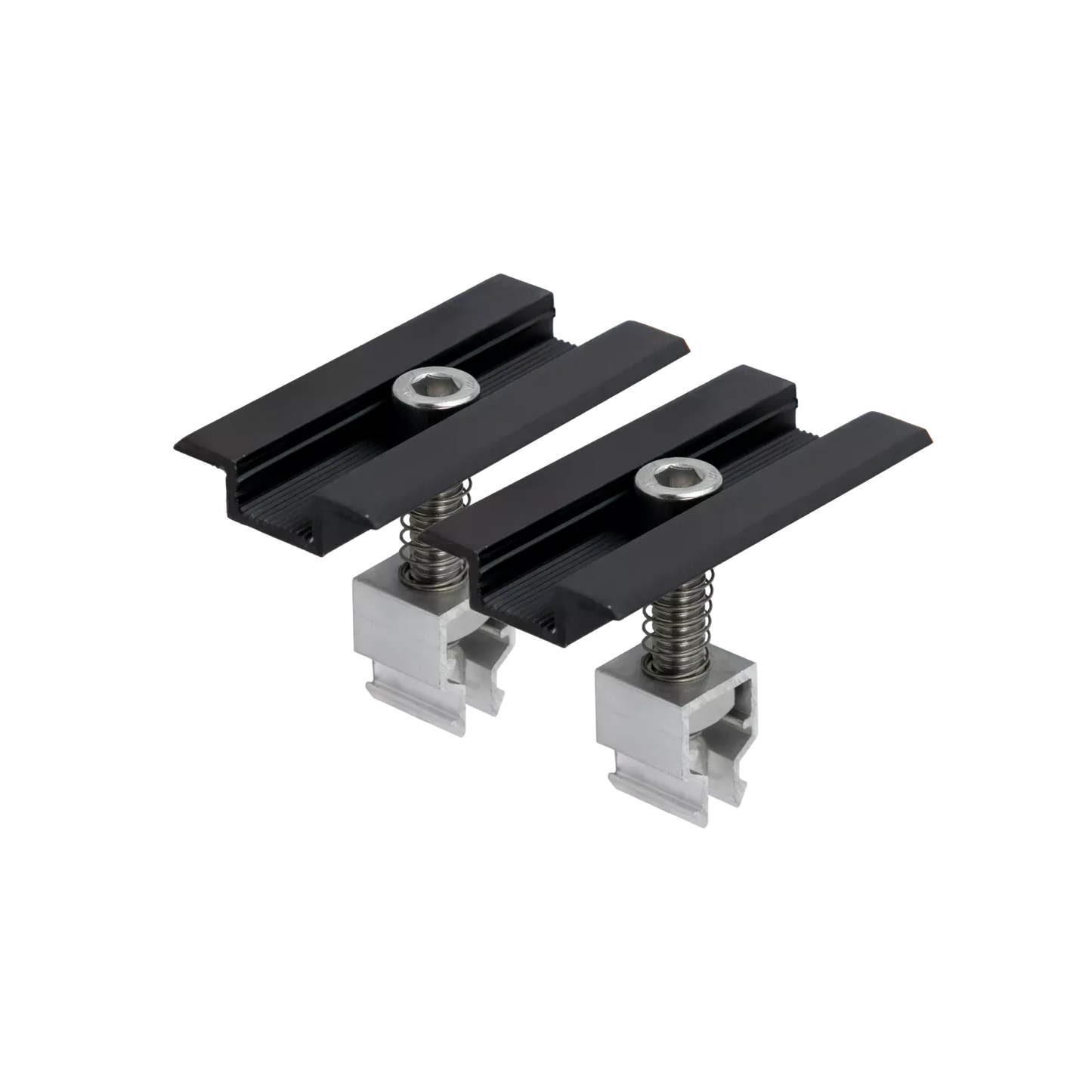 SCHWARZES Flachdach- und Wand Montageset für 2 Module senkrechte Montage Photovoltaik Balkonkraftwerk Aufständerungsdreiecke - 30mm Modulrahmenhöhe