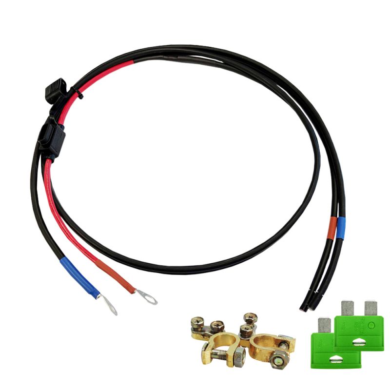 1.5m 6mm² Batteriekabel mit Flachsicherungshalter, 30A Sicherung und Polklemmen