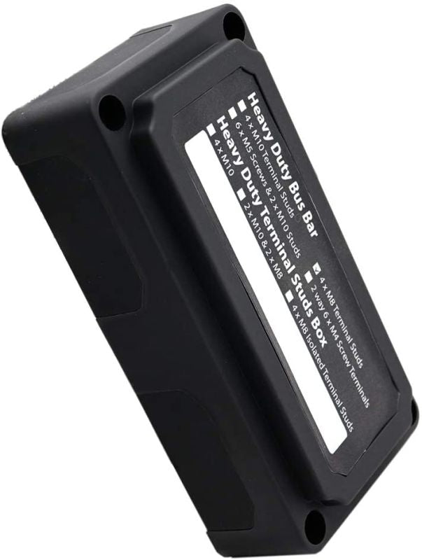 BusBar Box 4 x M8 Anschlussbolzen inkl. Abdeckung und Befestigungsschrauben schwarz