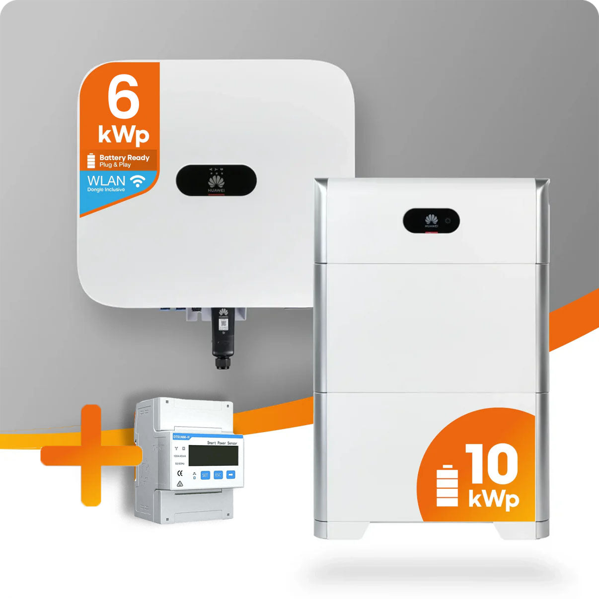 Huawei PV-Paket mit 6kW Hybrid-Wechselrichter und 10kW Speicher inklusive Smart Meter