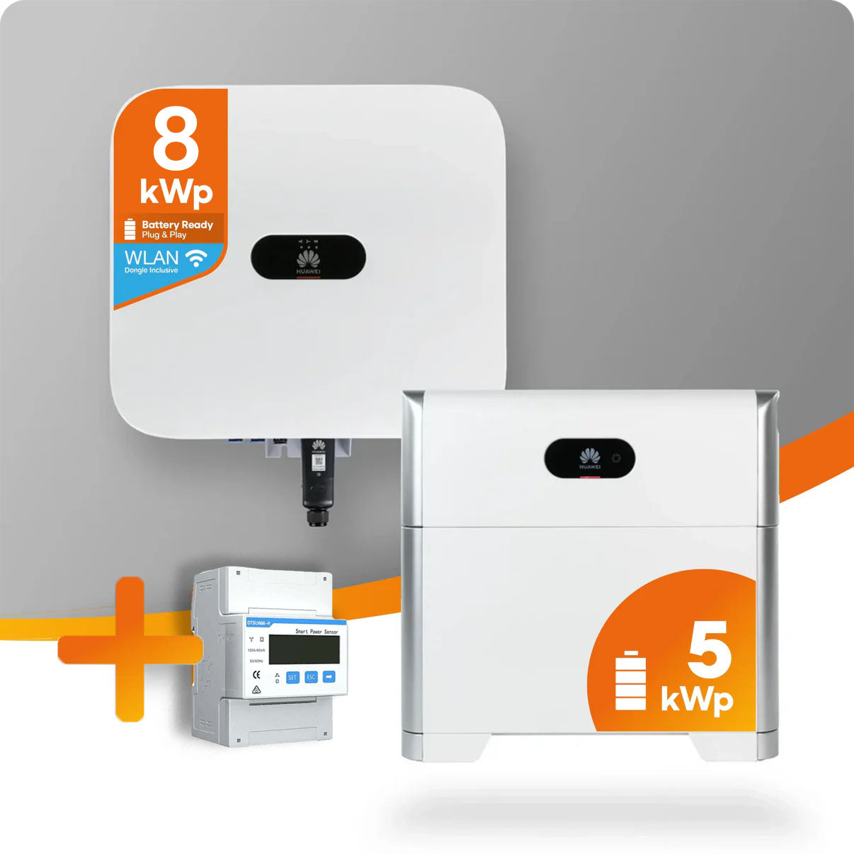 Huawei PV-Paket mit 8kW Hybrid-Wechselrichter und 5kW Speicher inklusive Smart Meter