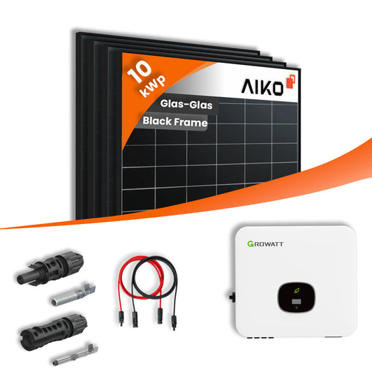 PV Komplettset 10 kWp - 22x Aiko 470Wp & Growatt  MOD 10KTL mit Speicheroption