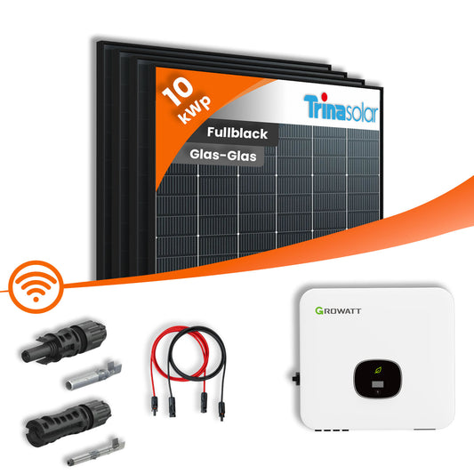 PV Komplettset 10 kWp - 22x Trina Vertex S+ 445Wp & Growatt  MOD 10KTL mit Speicheroption