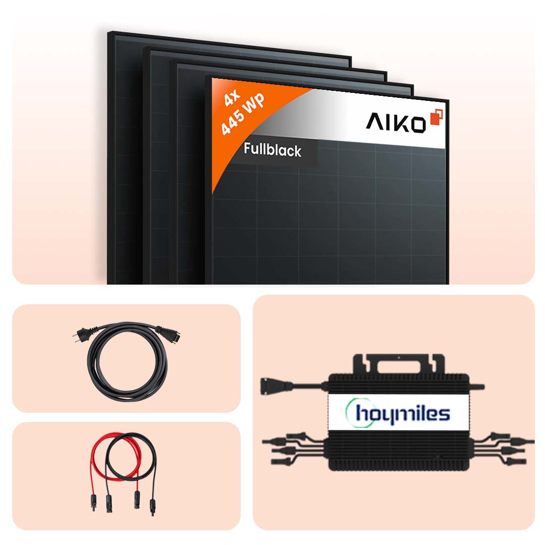 1780W Balkonkraftwerk HMS-1600-4T 4x Aiko 445Wp Fullblack N-Type ABC