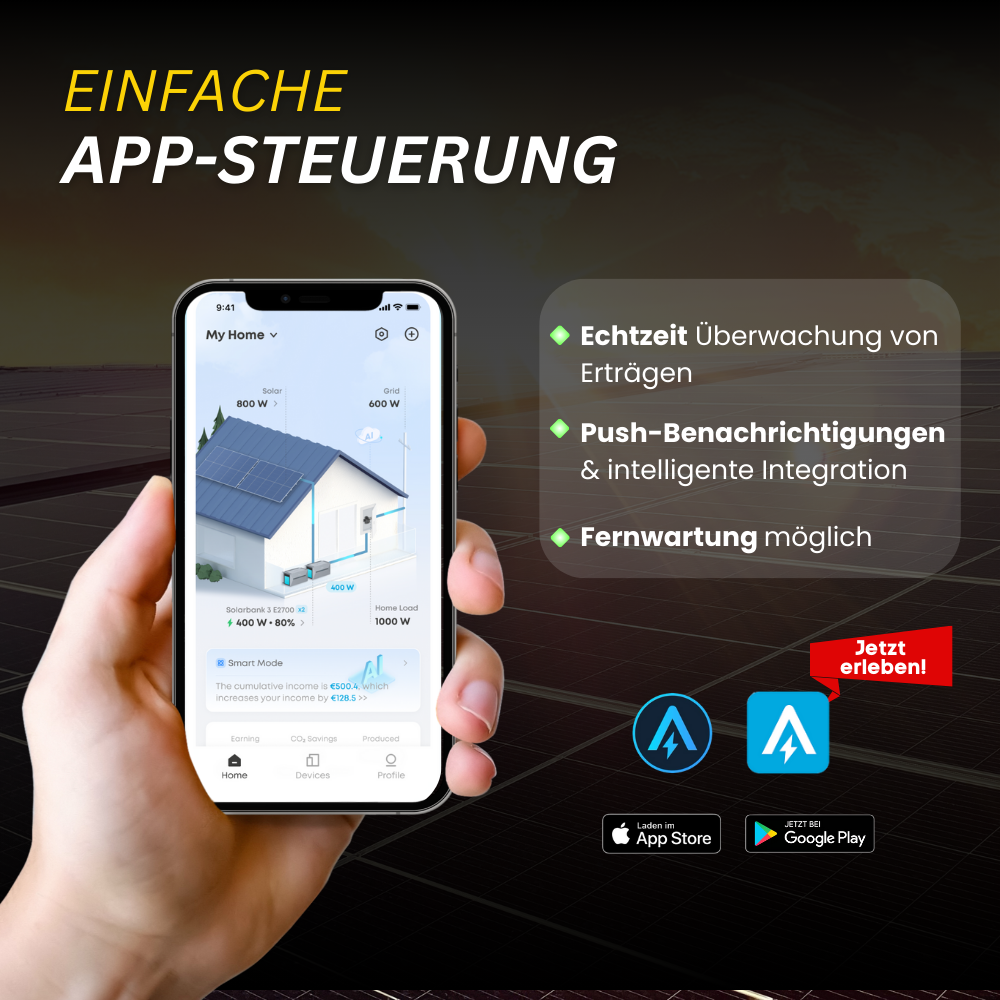 870W Balkonkraftwerk Anker mit 2,69kWh Speicher (2 x 435w Module + 2,69kWh Anker SOLIX Solarbank 3 Pro)