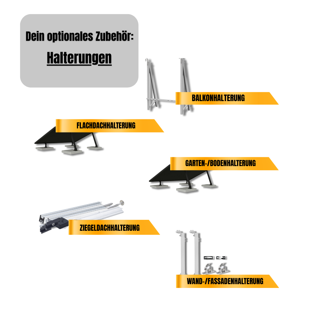 1800W Balkonkraftwerk Tuya mit 2kWh Speicher (4 x 450w Module + 2kWh Speicher CBE 2000 Pro)