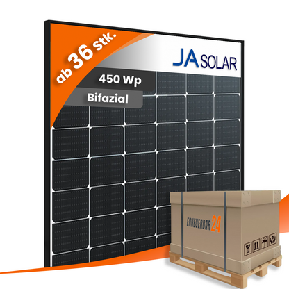 JA Solar JAM54D40-LB/450Wp Bifazial Glas-Glas Black Frame (Palette)