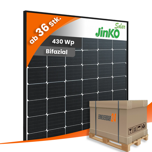 Jinko JKM430N-54HL4R-BDV 430W bifazial N-type monokristalin Black Frame Photovoltaikmodul (Palette)