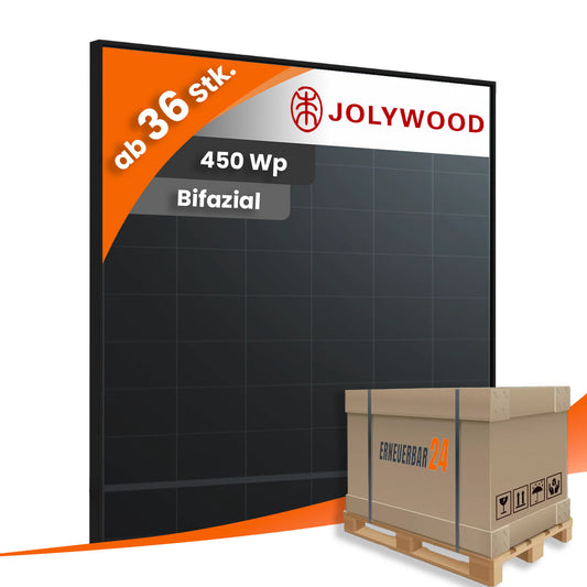 Jolywood Niwa 450 Wp N-Type TOPCon Glas-Glas Bifazial Transparent (Palette)