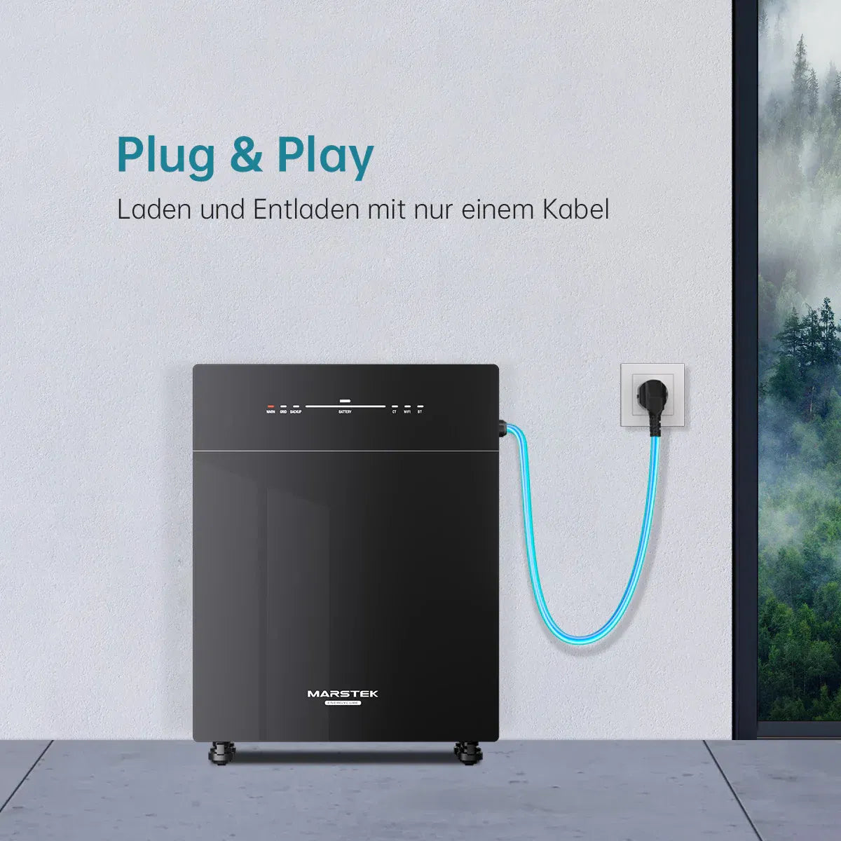 Balkonkraftwerk 1700Wp 4x Longi Fullblack 425Wp mit Marstek Venus-C 2,5kWh Speicher