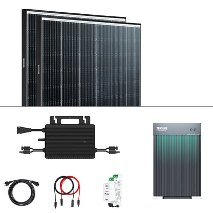 860Wp Balkonkraftwerk mit Speicher Zendure AIO - Ja Solar 430Wp bifazial full Black