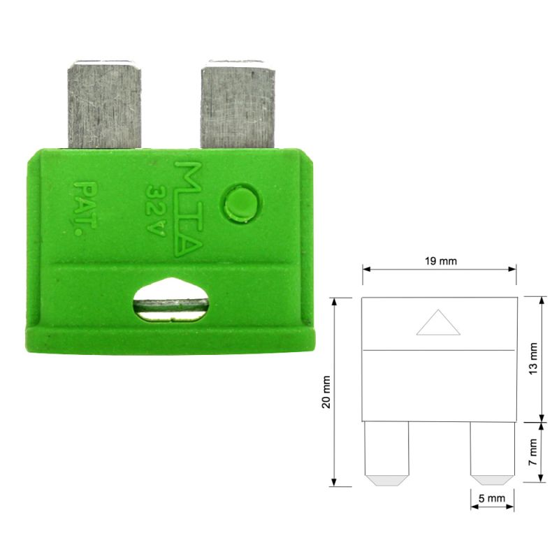 Offgridtec 1,5m 6mm² Batteriekabel mit 30A Sicherung M8-Ringkabelschuh