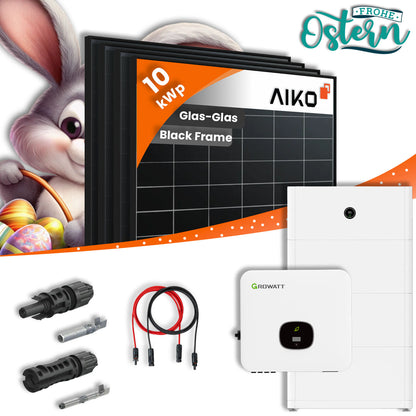 PV Komplettset 10 kWp - 22x Aiko 470Wp & Growatt  MOD 10KTL mit Speicheroption