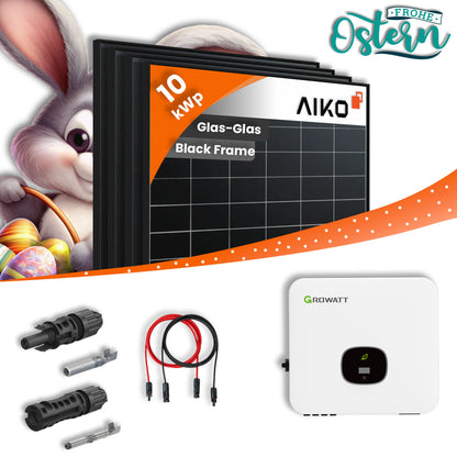 PV Komplettset 10 kWp - 22x Aiko 470Wp & Growatt  MOD 10KTL mit Speicheroption
